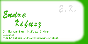 endre kifusz business card